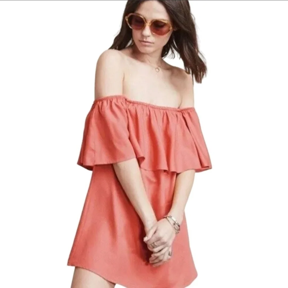 Reformation Nashville Dress Coral Pink Size L